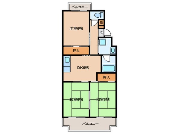 第２グランドハイツ大産の物件間取画像